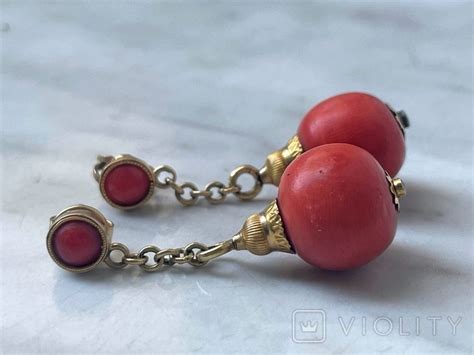 Серьги с натуральным кораллом (114472296) - купити Violity