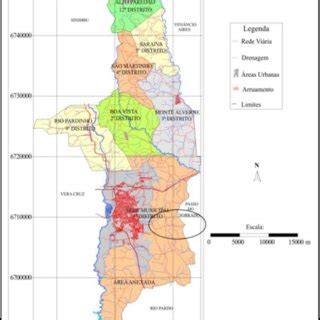 Mapa do Município de Santa Cruz do Sul e localização do Distrito de