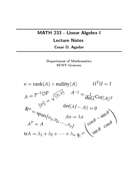 Linear Algebra Equations