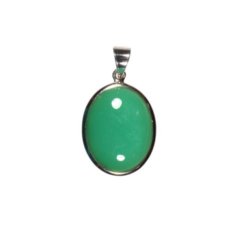 Zilveren Hanger Chrysopraas Ovaal 2 2 X 1 7 Cm Spiritual Garden