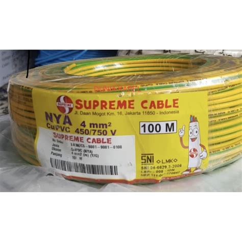 Jual Kabel NYA Kawat Tunggal 4mm 4 Mm 1X4 Supreme 1 Roll 100 Meter