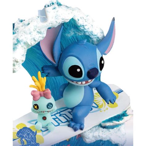 Figura Stitch Surf Diorama D Stage Lilo Stitch 15cm Disney El