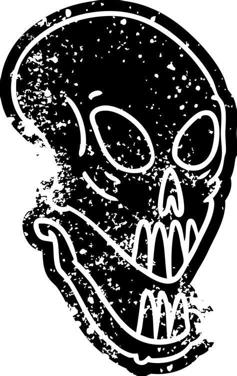 Grunge Icon Drawing Of A Skull Head 10764350 Vector Art At Vecteezy