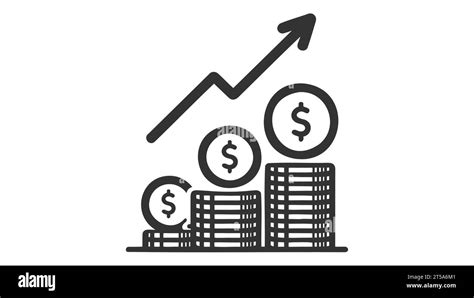 Increase Money Growth Icon Progress Marketing Thin Line Symbol On