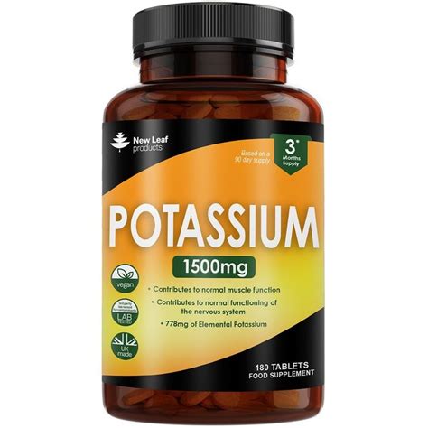 Potassium Supplements High Strength 180 Vegan Potassium Tablets