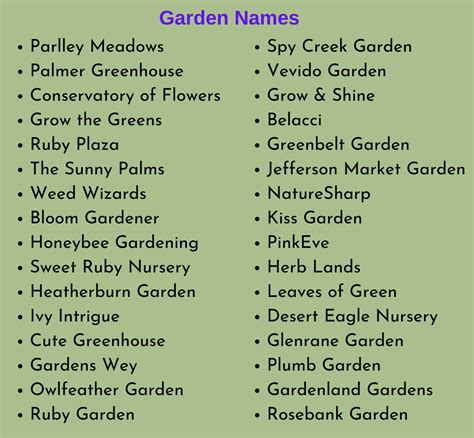 500 Cool And Creative Garden Names To Inspire You