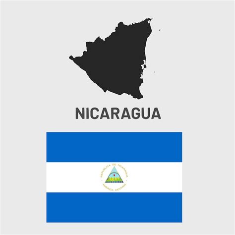 Mapa E Ilustração Da Bandeira Da Nicarágua Vetor Premium