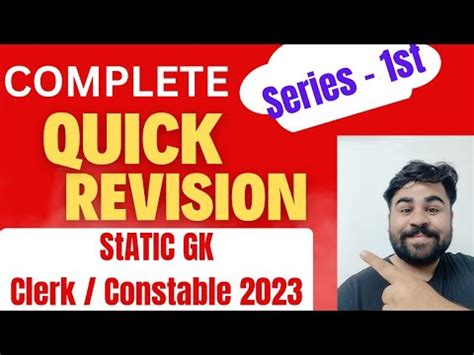 QUICK REVISION SERIES FOR PSSSB CLERK PAPER STATIC GK SEQUENCE