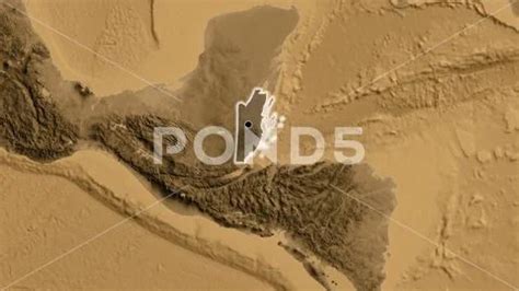 Belize Border Shape Overlay Glowed Sepia Elevation Illustration