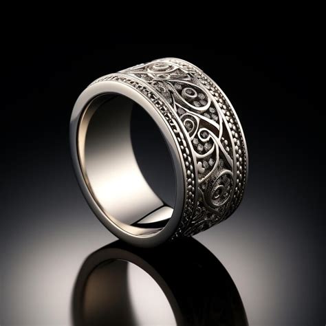 Premium Photo Elegant Silver Ring On Dark Background