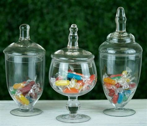 Candy Buffet Jars Candy Buffet Set Of 3 Apothecary Jar Etsy