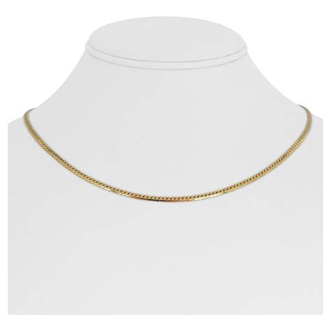 Karat Yellow Gold Solid Herringbone Link Chain Necklace Italy For