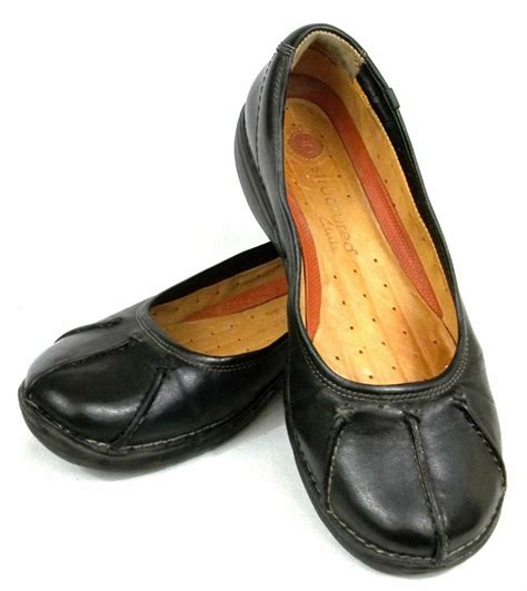 Clarks Unstructured Black Leather Slip On Comfort Loafers Shoes Women