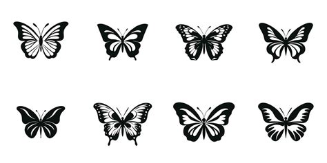 Butterfly silhouette icons set. Vector Illustrations. 26345029 Vector ...