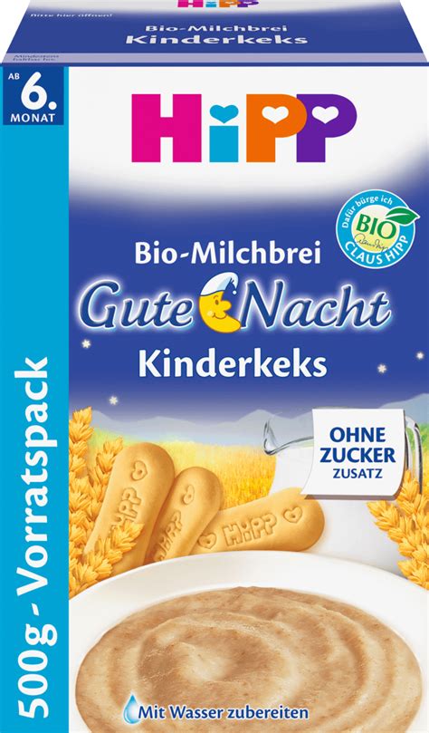 Hipp Bio Milchbrei Gute Nacht Kinderkeks Ab 6 Monat 0 5 Kg Dauerhaft