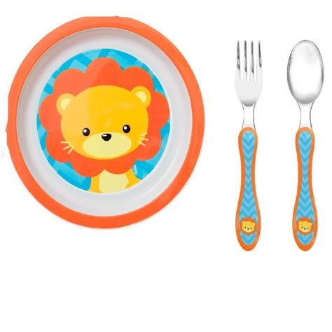 Kit Infantil Alimenta O Prato Pratinho Talheres Talher Garfo E