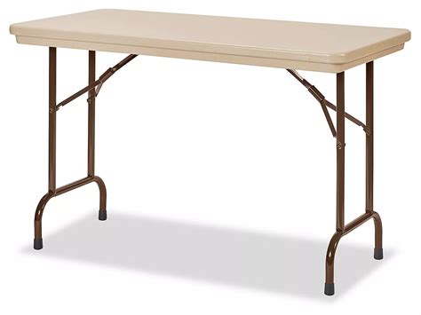 Deluxe Folding Table - 48 x 24", Fixed Height, Tan H-3137FT - Uline