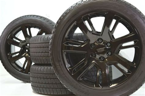 22″ CADILLAC ESCALADE LUXURY BLACK WHEELS RIMS TIRES FACTORY OEM 22 4738 – Factory Wheel Republic