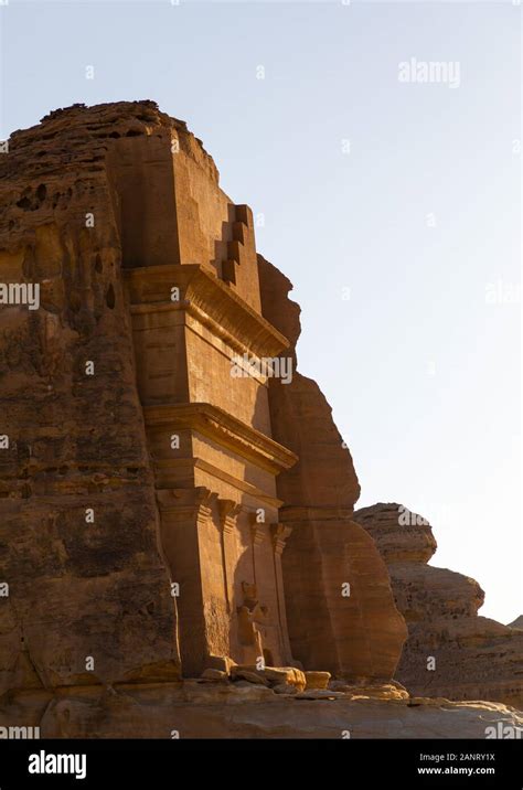 Side View Of Qasr Al Farid Tomb Of Lihyan Son Of Kuza In Madain Saleh