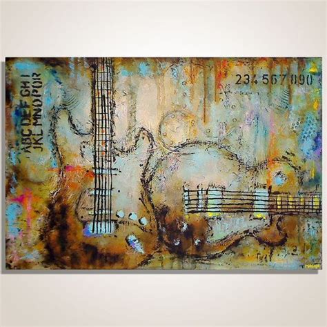 An Abstract Painting With Guitar Strings On It