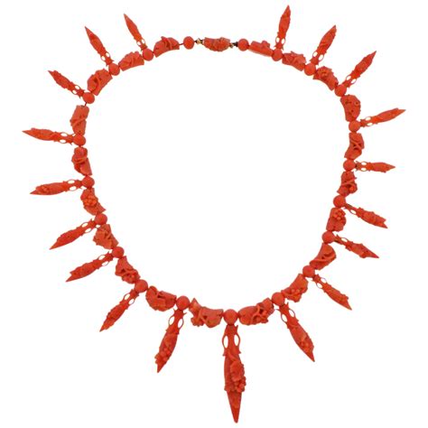 Antique Carved Coral Necklace At Stdibs