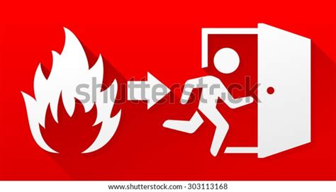 Fire Evacuation Sign Stock Vector (Royalty Free) 303113168