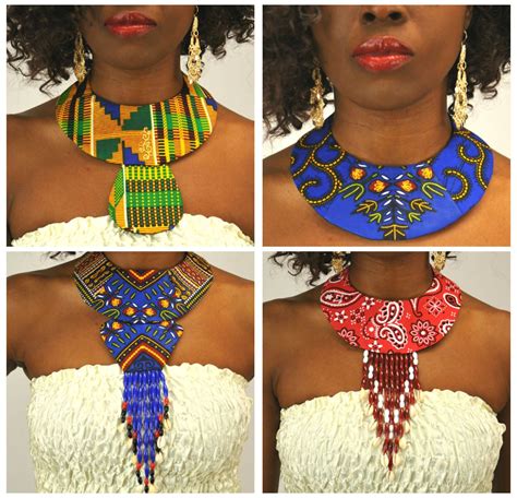 African Fabric Necklace Handmade Dashiki Kente Ankara African Etsy African Fabric Bib