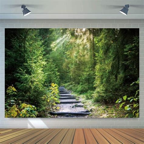 Amazon.com : Leowefowa 10X8FT Spring Backdrop Jungle Forest Trees Backdrops for Photography ...