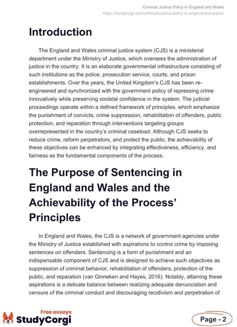 Criminal Justice Policy In England And Wales Free Essay Example