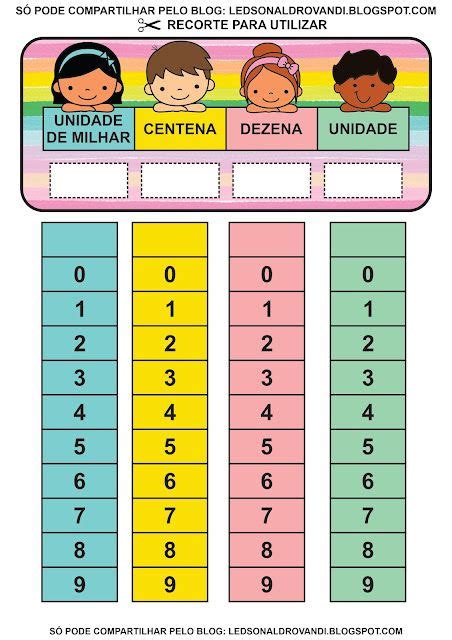 Quadro Valor De Lugar Para Imprimir - Quadro Valor De Lugar Para Imprimir
