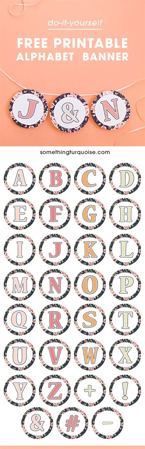 Gorgeous FREE Printable Floral Alphabet Banner Banner Letters Diy