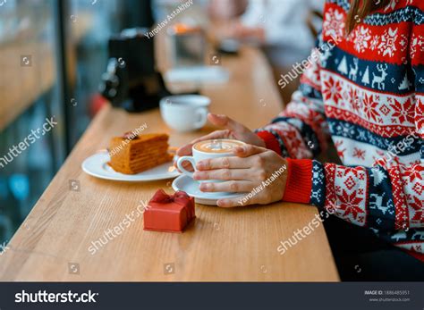 Hands Holding Capuchino Cup Gift Box Stock Photo 1886485951 Shutterstock