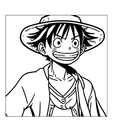 Monkey D. Luffy One Piece Coloring Pages Kids Adult 50 Pages Coloring ...