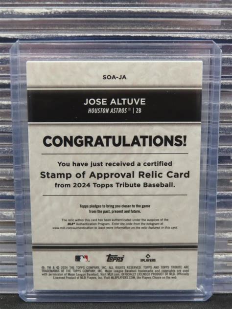 Topps Tribute Jose Altuve Blue Stamp Of Approval Relic Jersey Gu