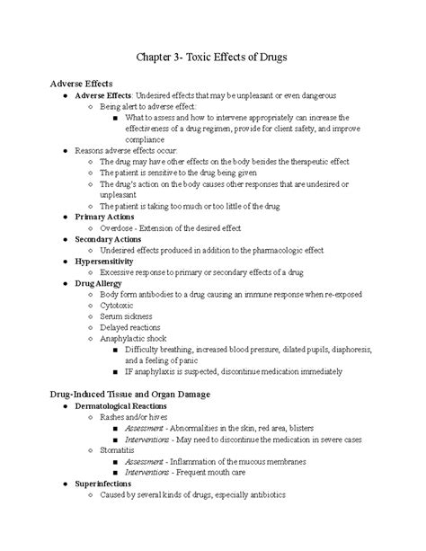 Chapter 3- Toxic Effects of Drugs - Chapter 3- Toxic Effects of Drugs