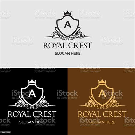 Royal Heraldic Crest Vector Design Stock Illustration Download Image