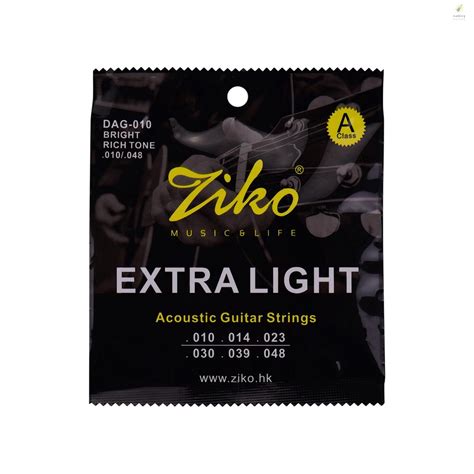 Ziko Dag Extra Light Acoustic Folk Guitar Strings High Carbon Steel