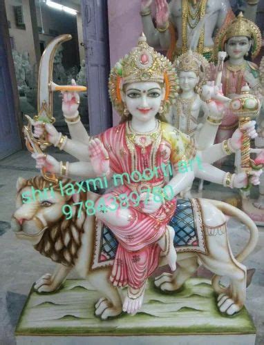 White Painted Durga Mata Marble Murti For Worship Size Feet At Rs