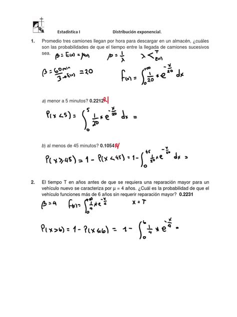 Distribución Exponencial Pdf