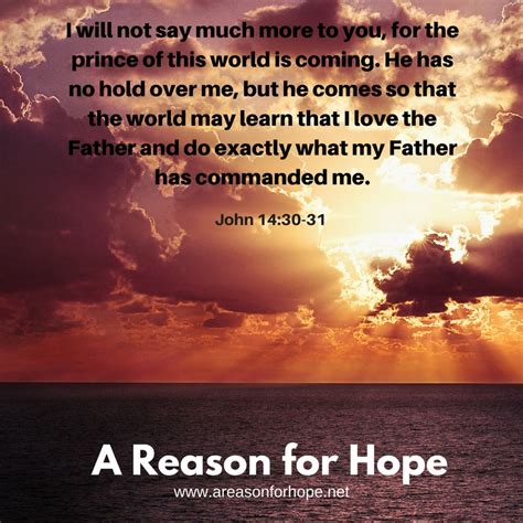 John 1430 31 — A Reason For Hope With Don Patterson