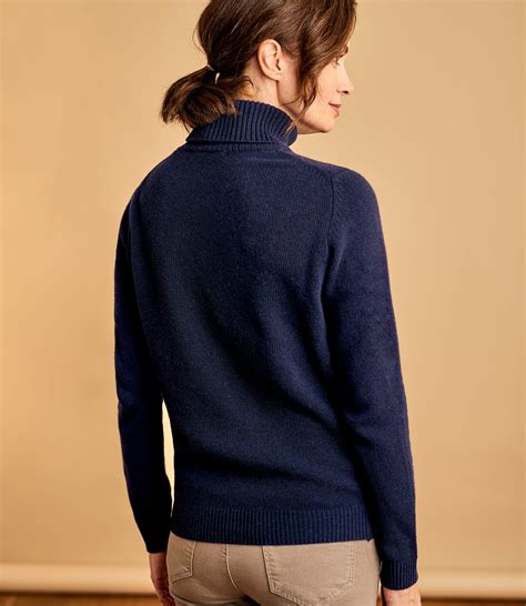 Navy Lambswool Polo Sweater Woolovers Us