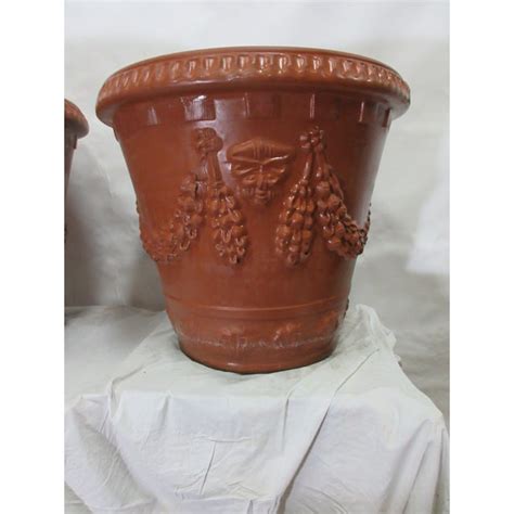 Large Italian Garden Pots - Set of 2 | Chairish