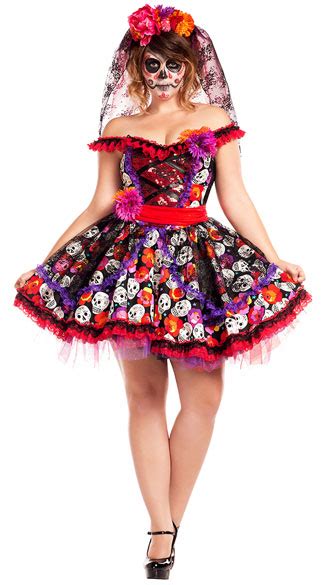 Plus Size Lady Of The Dead Costume Plus Size Sexy Day Of The Dead Costume Plus Size Sexy Dia