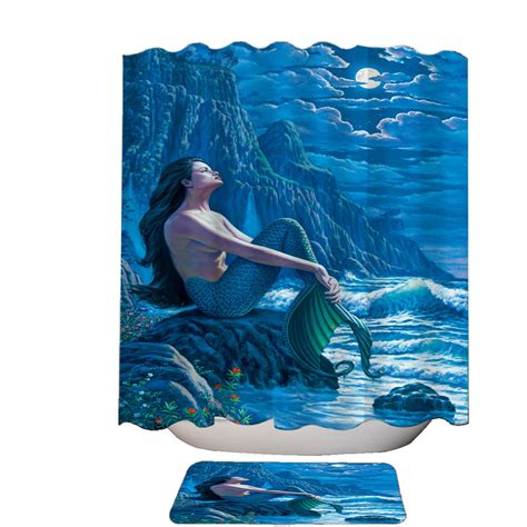 Serenity Coastal Cliffs Mermaid Shower Curtain Shower Of Curtains