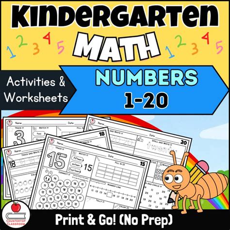 kindergarten math worksheets numbers   counting tracing