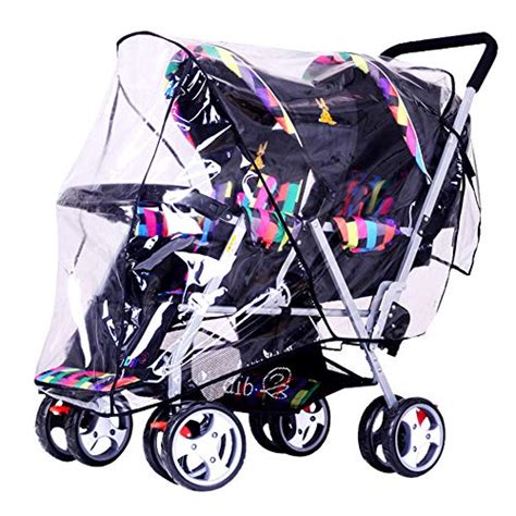 Universal Stroller Raincover Twins Strollers Double & Tandem Pushchairs rain Cover for Pram ...