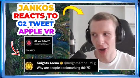 Jankos Reacts To G2 Tweet About APPLE VR Glasses YouTube