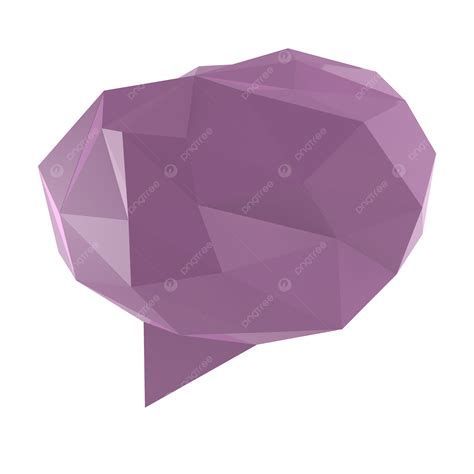 Geometric Speech Bubble With Low Poly Design On A Low Element