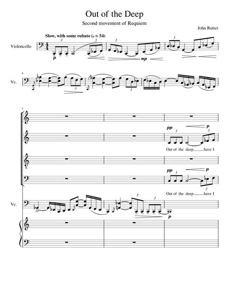 Out Of The Deep John Rutter Requiem Sheet Music For Piano Soprano