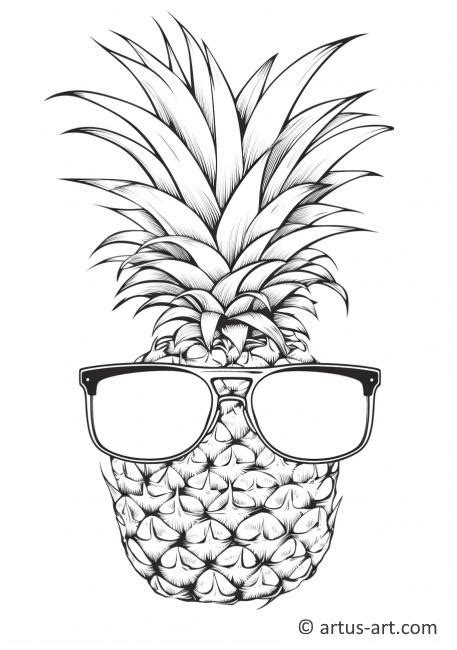 Ausmalbild Ananas Mit Sonnenbrille Gratis Ausdrucken Ausmalen